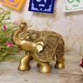 Brass Elephant Royal Statue (6.5 Inch) Vedansh Craft
