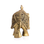 Brass Elephant Royal Statue (6.5 Inch) Vedansh Craft