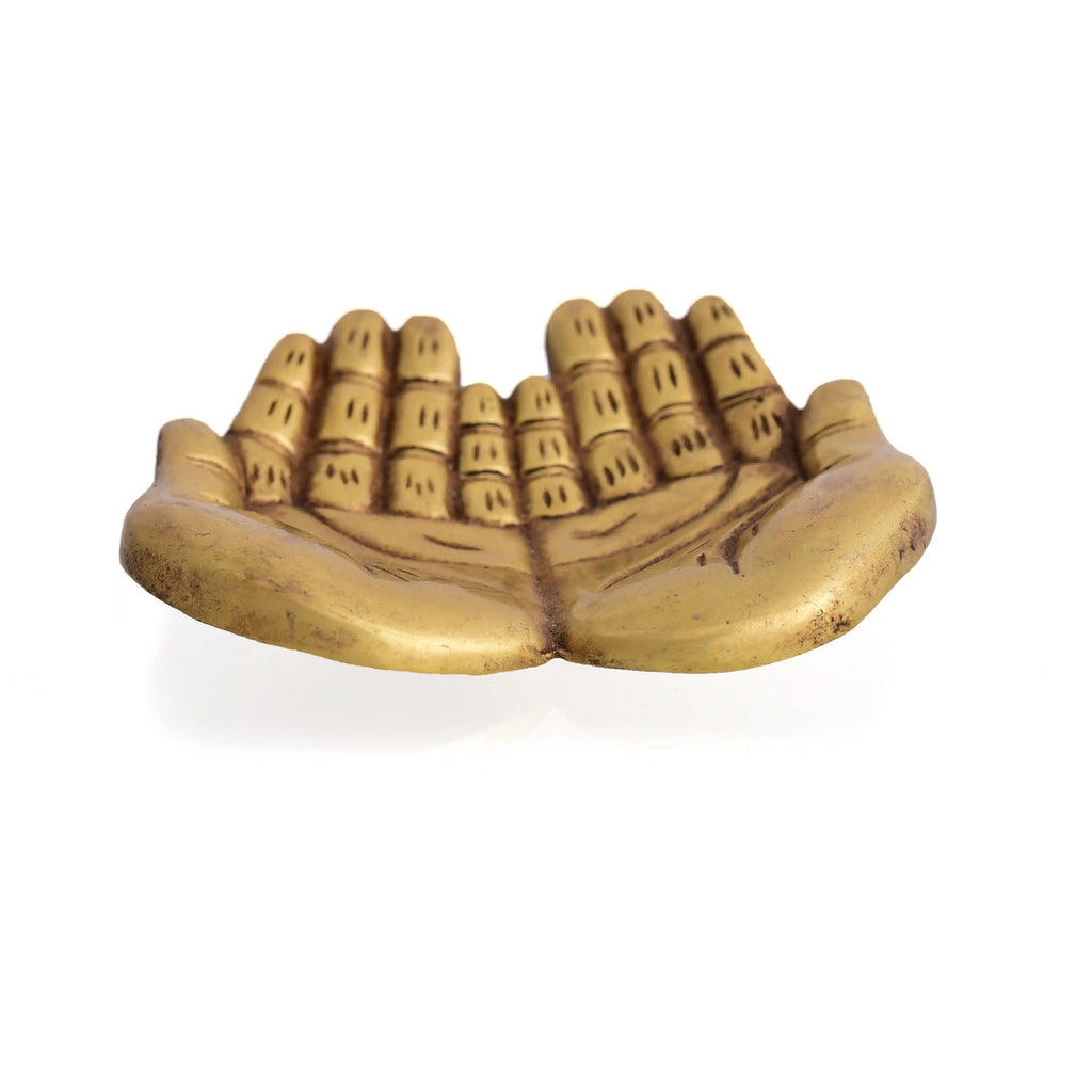 Brass Hand Shaped Dish/Plate (3.8 Inch) Vedansh Craft
