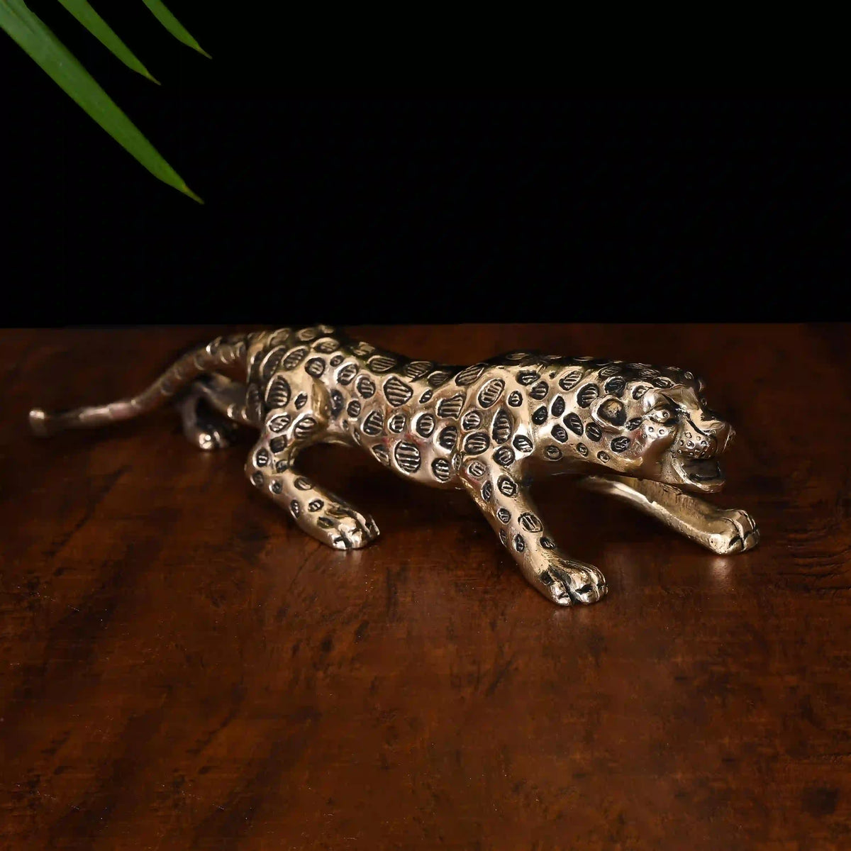 Brass Leaping Leopard Figurine Vedansh Craft
