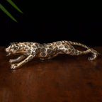 Brass Leaping Leopard Figurine Vedansh Craft