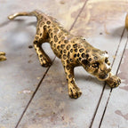 Brass Leaping Leopard Figurine Vedansh Craft