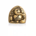 Brass Coconut Shape Sitting Ganesha Idol (2.2 Inch) Vedansh Craft