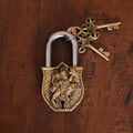 Brass Hanuman Door Lock With Three Brass Keys (4.5 Inch) Vedansh Craft