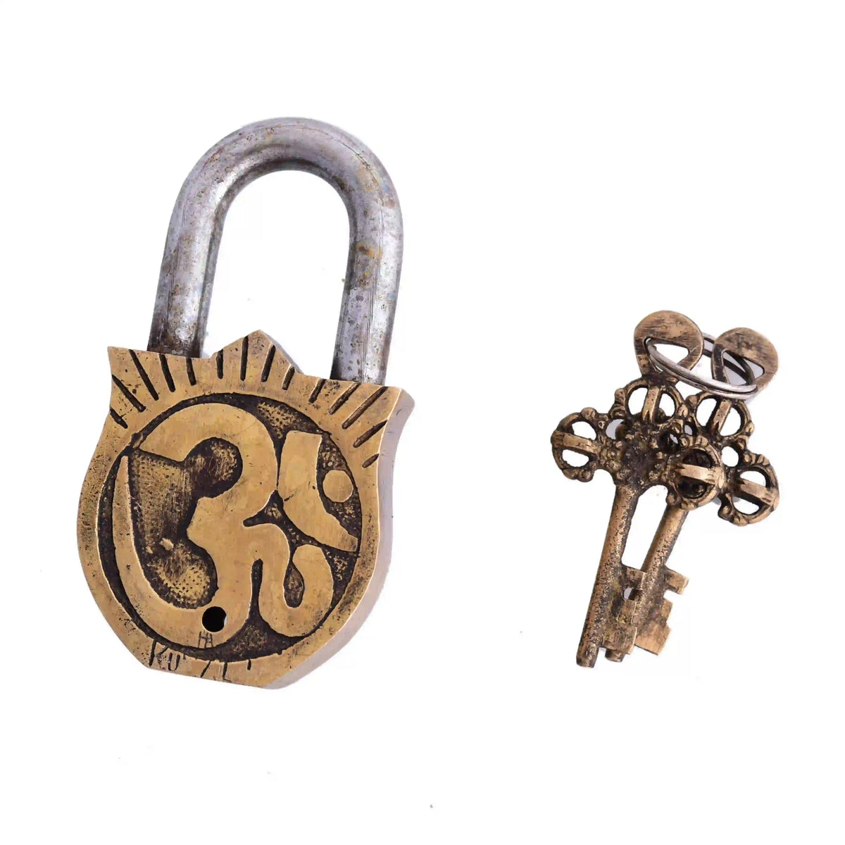 Brass Hanuman Door Lock With Three Brass Keys (4.5 Inch) Vedansh Craft