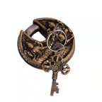 Brass Ganesha Lakshmi Round Door Lock With Three Keys (3 Inch) Vedansh Craft