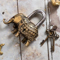 Brass Elephant Door Lock With Three Brass Keys Vedansh Craft