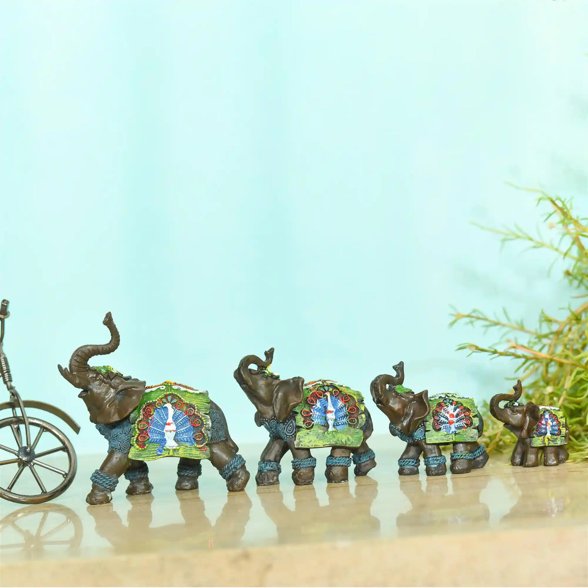 Polyresin Elephant Family Set Vedansh Craft