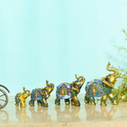 Polyresin Grey Elephant Family Set Vedansh Craft