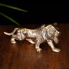 Brass Fierce Roaring Tiger Statue (7.2 Inch) Vedansh Craft