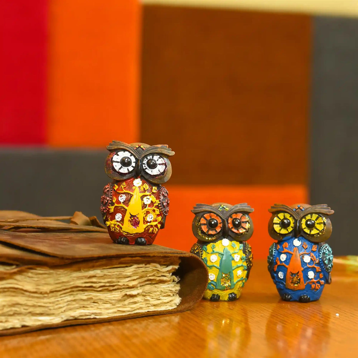Polyresin Owl Home Decor Gift Set (3 Inch) Vedansh Craft