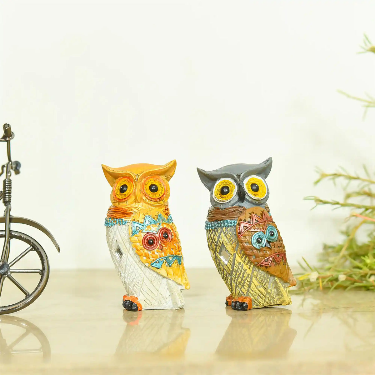 Polyresin Owl Home Decor Gift Set Vedansh Craft