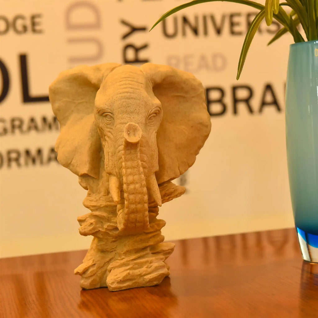 Ceramic Elephant Head Statue (10 Inch) Vedansh Craft