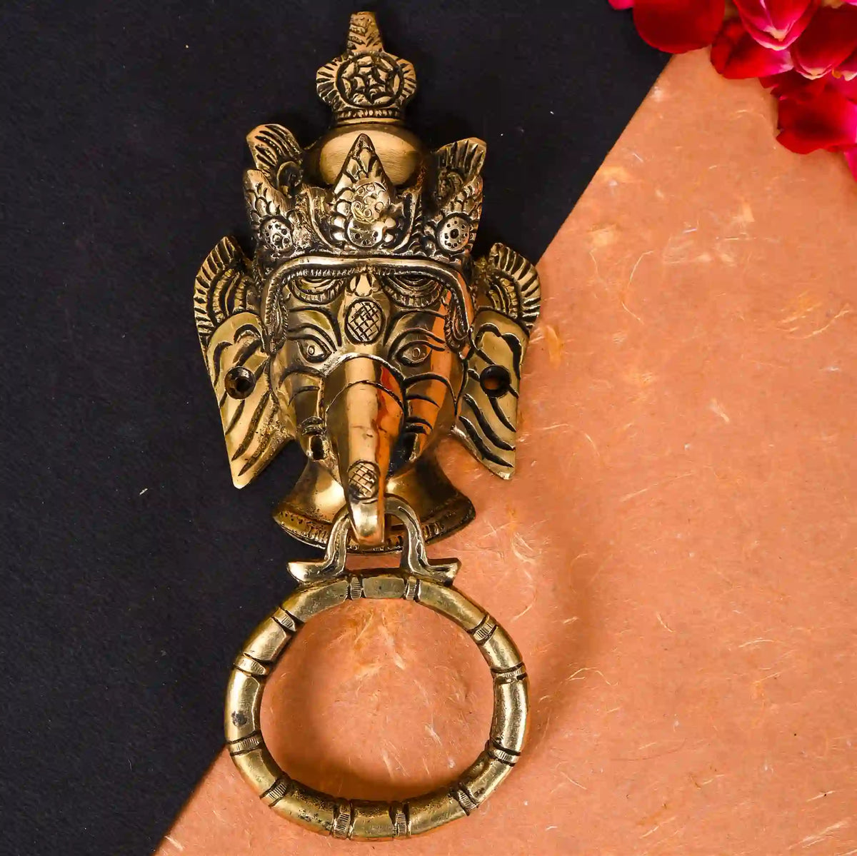 Brass Ganesha Door Knocker (6.2 Inch) Vedansh Craft