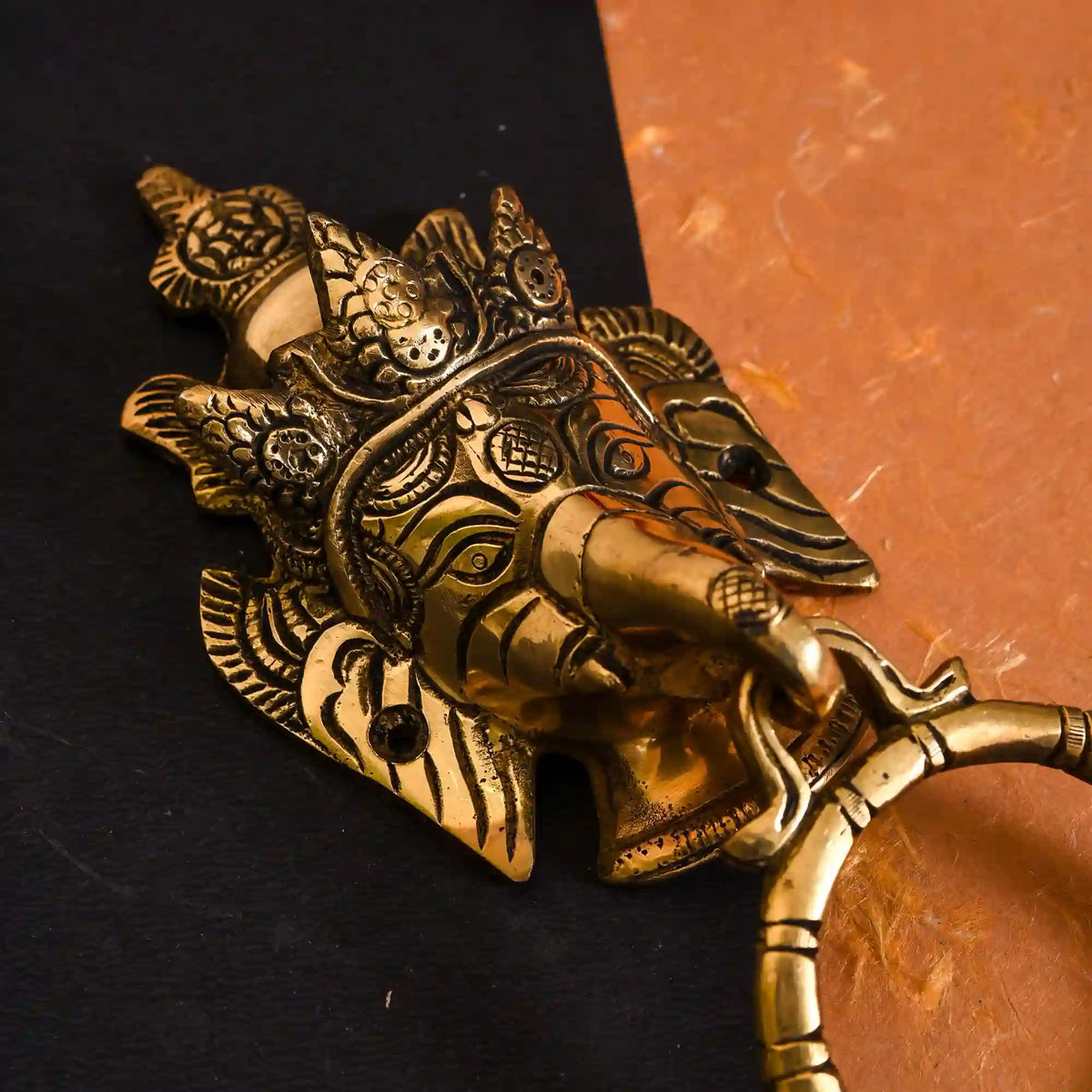 Brass Ganesha Door Knocker (6.2 Inch) Vedansh Craft