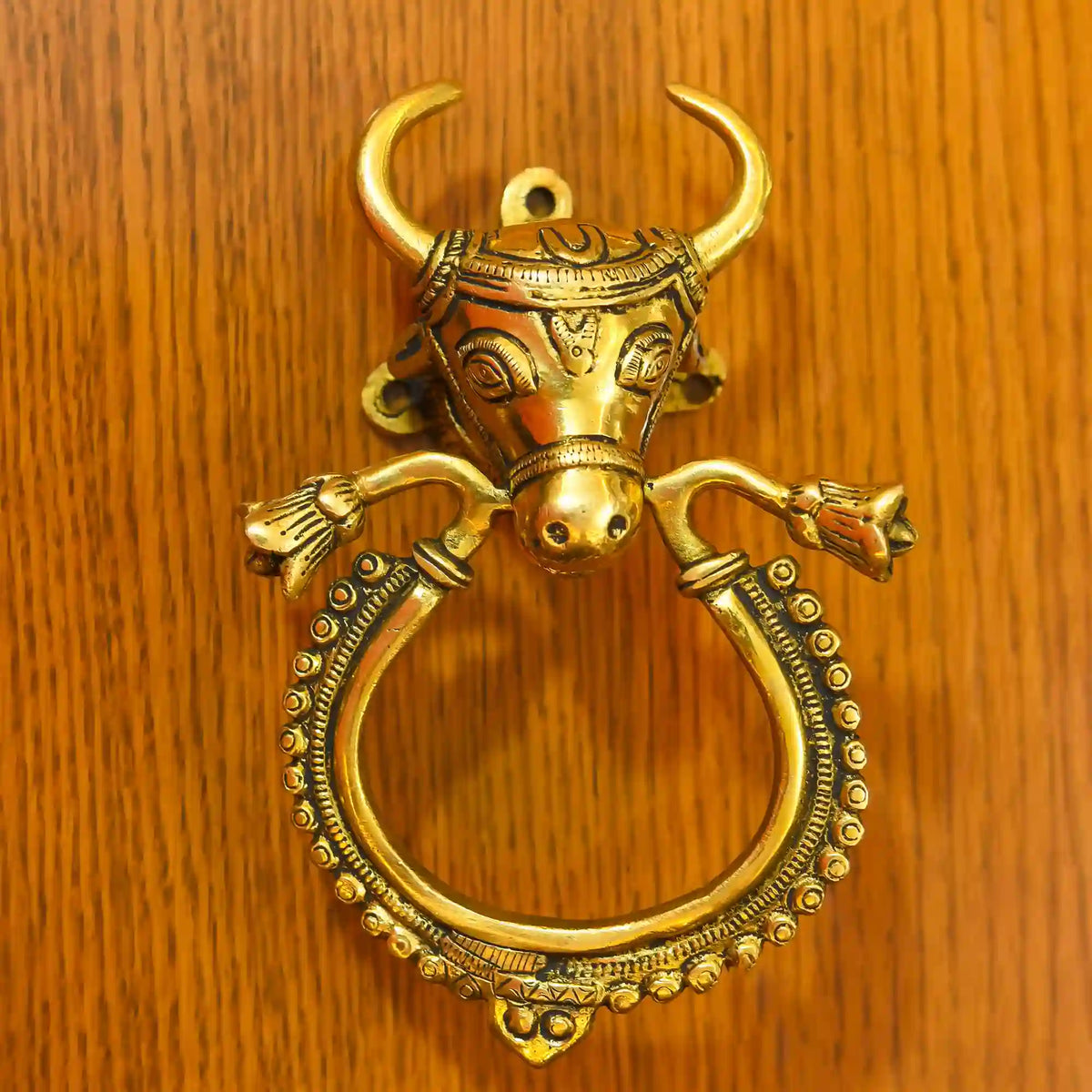 Brass Cow Head Door Knocker (7 Inch) Vedansh Craft