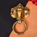 Brass Ganesha Face Door Knocker (8.5 Inch) Vedansh Craft