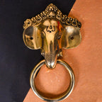 Brass Ganesha Face Door Knocker (8.5 Inch) Vedansh Craft