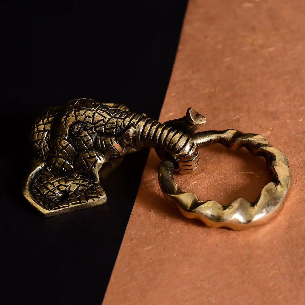 Brass Elephant Door Knocker (6.2 Inch) Vedansh Craft