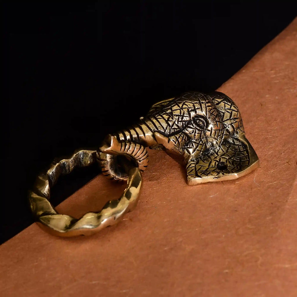 Brass Elephant Door Knocker (6.2 Inch) Vedansh Craft