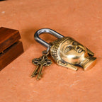 Brass Buddha Door Lock With Two Keys (6 Inch) Vedansh Craft