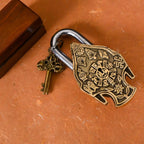 Brass Buddha Door Lock With Two Keys (6 Inch) Vedansh Craft