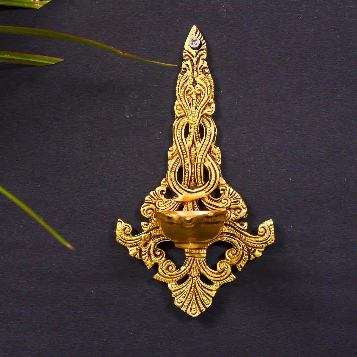 Brass Ethnic Carved Hanging Diya (8 Inch) Vedansh Craft
