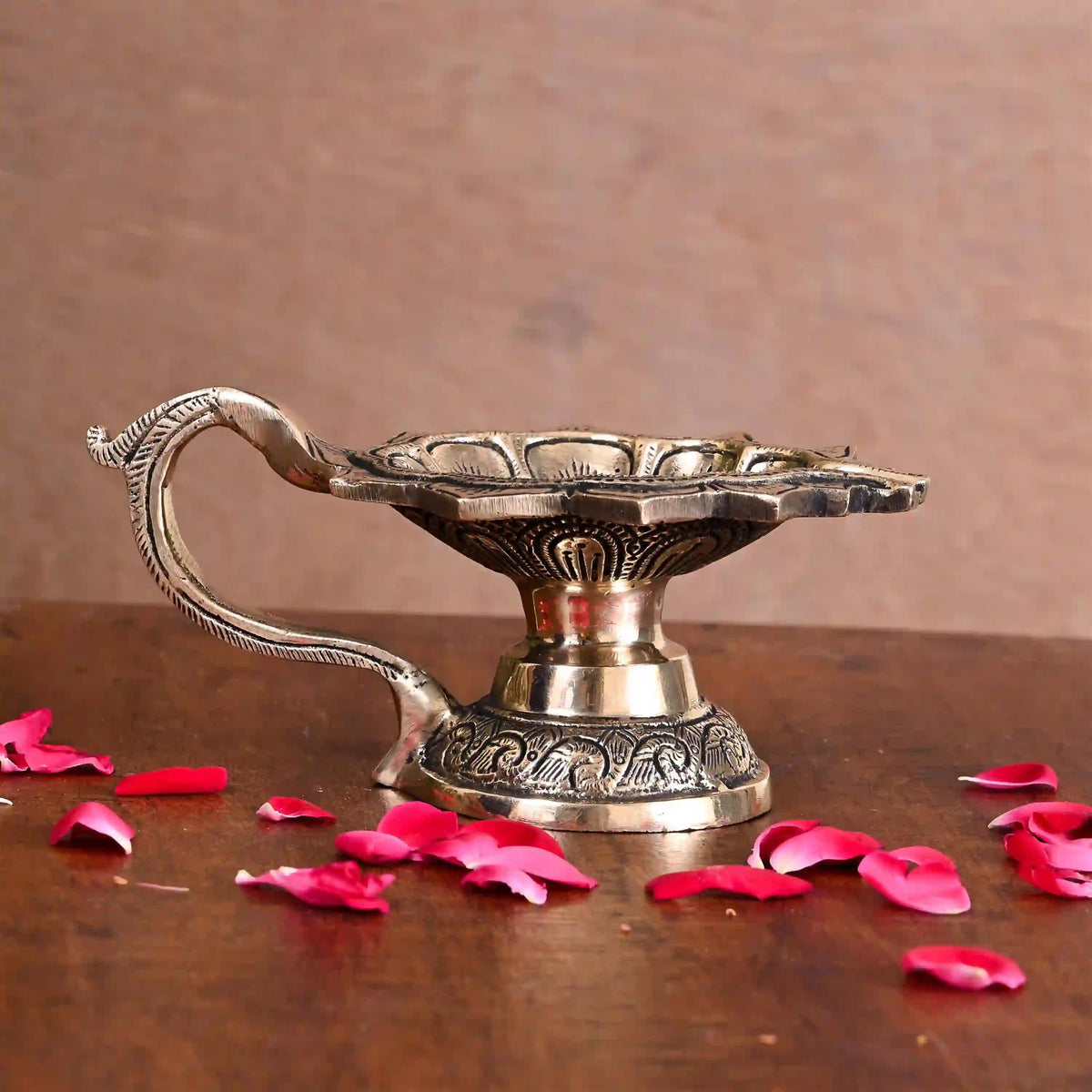 Brass Ethnic Hand carved Diya (3 Inch) Vedansh Craft