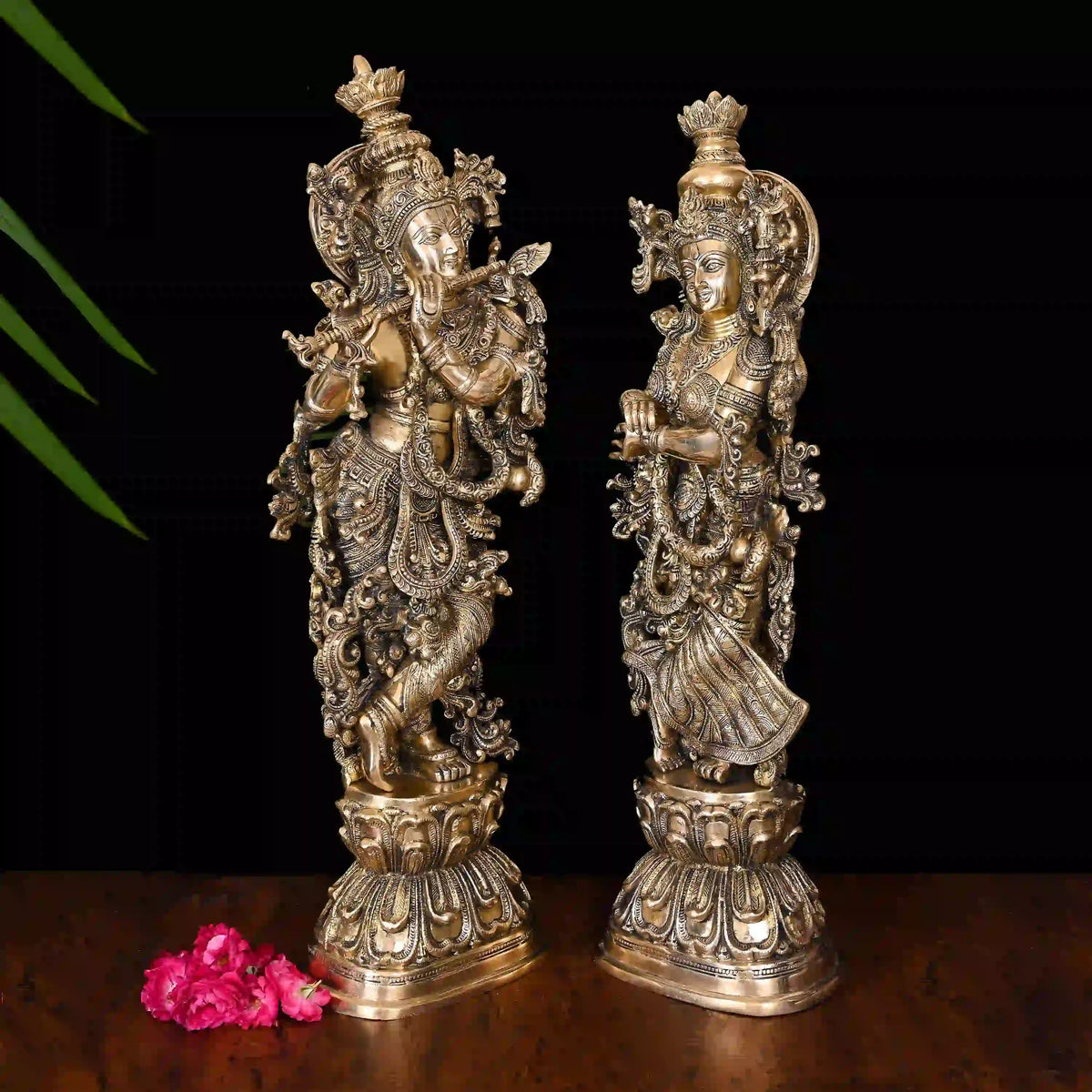 Brass Standing Radha Krishna Statue Set (30 Inch) Vedansh Craft