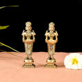 Brass Standing Deep Lakshmi Pair (5 Inch) Vedansh Craft