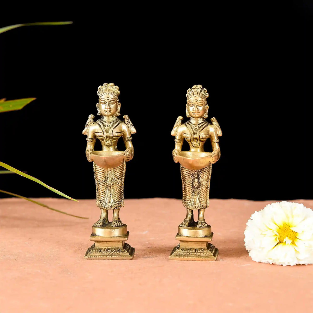 Brass Standing Deep Lakshmi Pair (5 Inch) Vedansh Craft