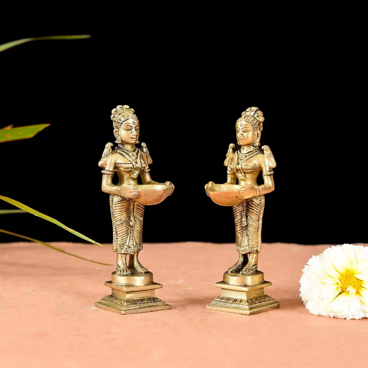 Brass Standing Deep Lakshmi Pair (5 Inch) Vedansh Craft