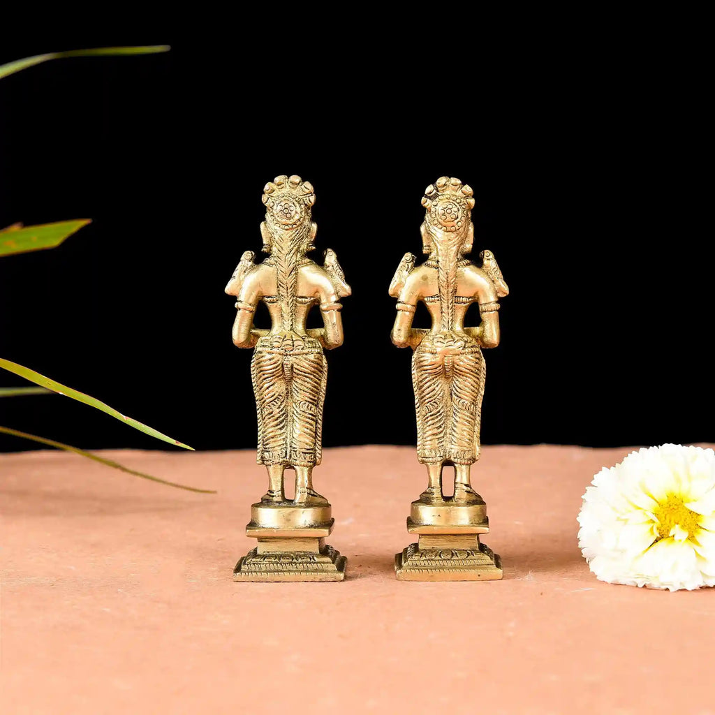 Brass Standing Deep Lakshmi Pair (5 Inch) Vedansh Craft