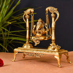Brass Superfine Sitting Ganesha Swing/Jhula (10 Inch) Vedansh Craft