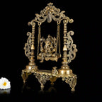 Brass Sitting Ganesha On Swing/Jhula (19 Inch) Vedansh Craft