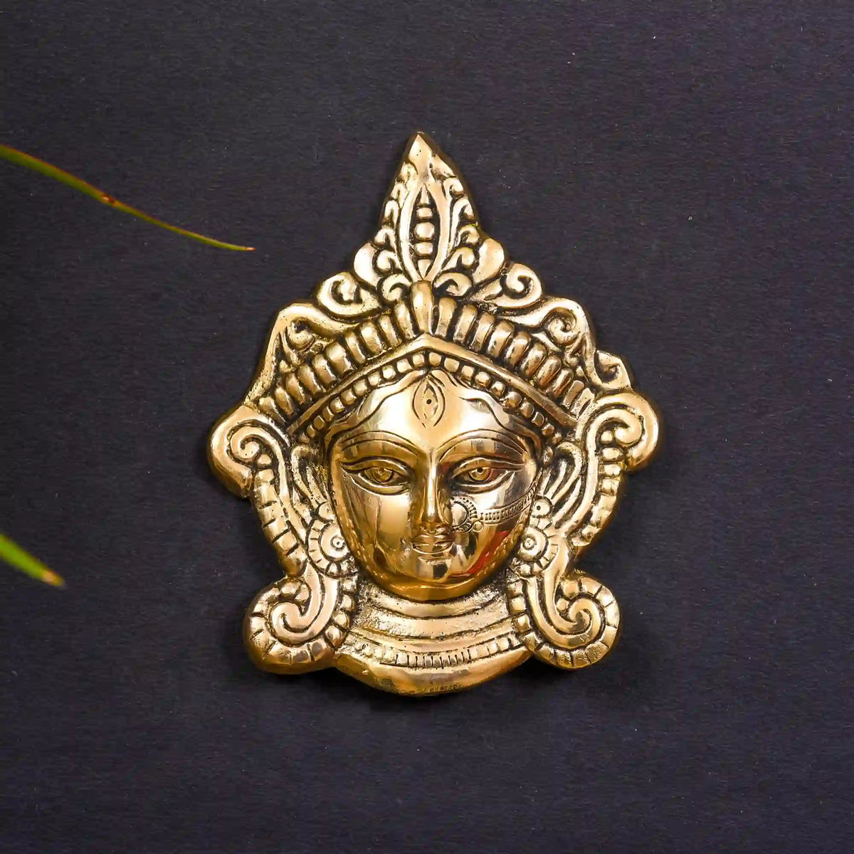 Brass Durga Face Wall Hanging (7 Inch) Vedansh Craft