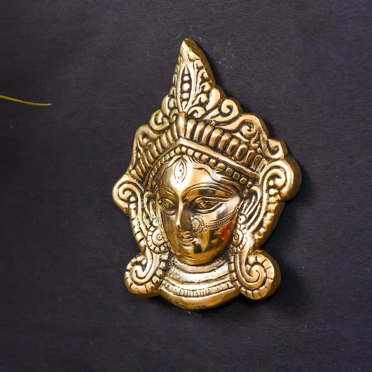 Brass Durga Face Wall Hanging (7 Inch) Vedansh Craft