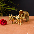 Brass Double Bullock Cart (3.5 Inch) Vedansh Craft