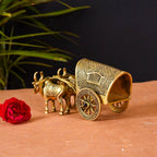 Brass Double Bullock Cart (3.5 Inch) Vedansh Craft