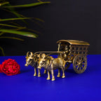 Brass Double Bullock Cart (3.2 Inch) Vedansh Craft