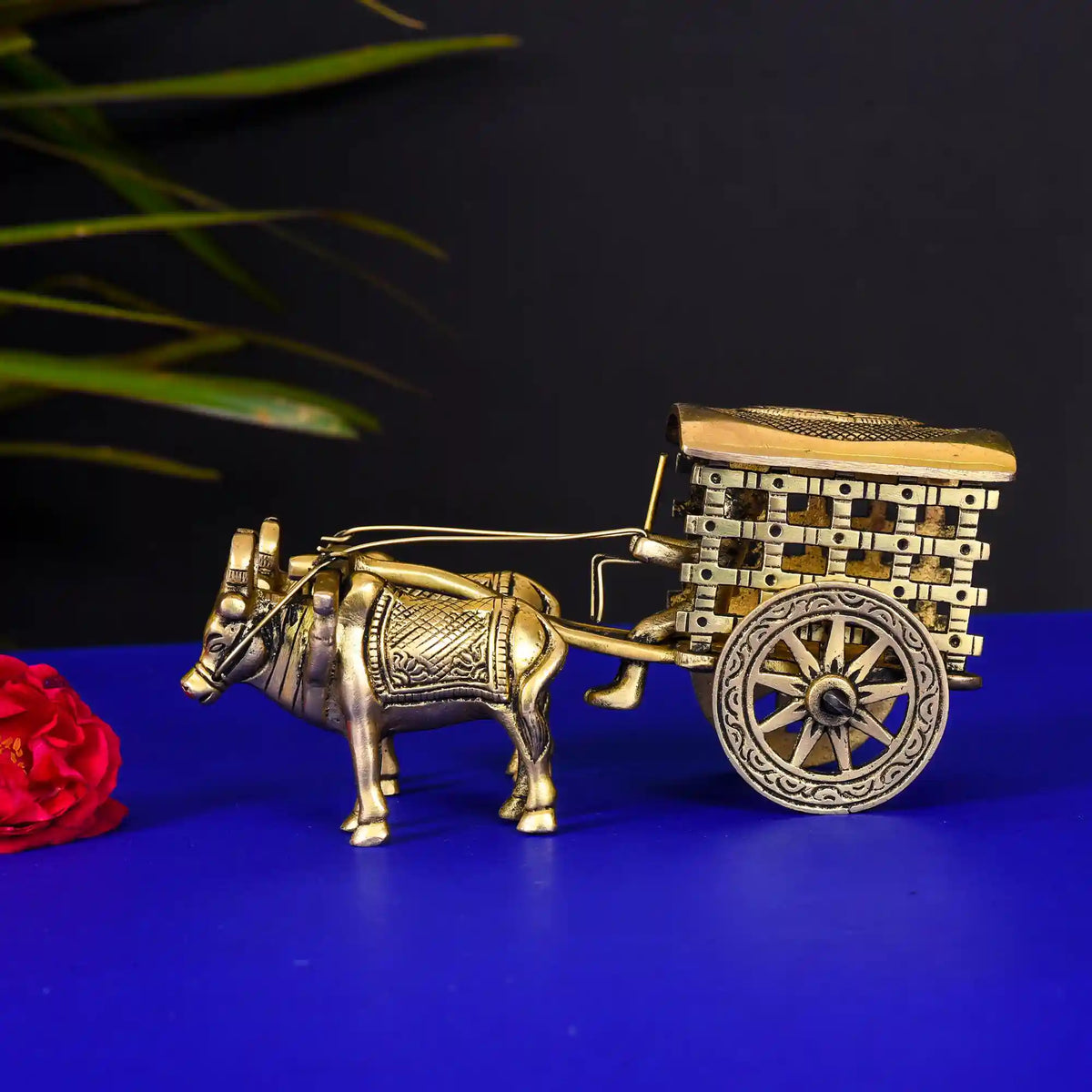 Brass Double Bullock Cart (3.2 Inch) Vedansh Craft