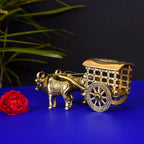 Brass Double Bullock Cart (3.2 Inch) Vedansh Craft