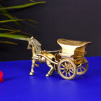 Brass Running Horse Cart/Chariot (3.5 Inch) Vedansh Craft