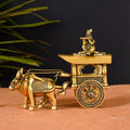 Brass Double Bullock Cart With Krishna (5.8 Inch) Vedansh Craft