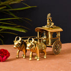 Brass Double Bullock Cart With Krishna (5.8 Inch) Vedansh Craft