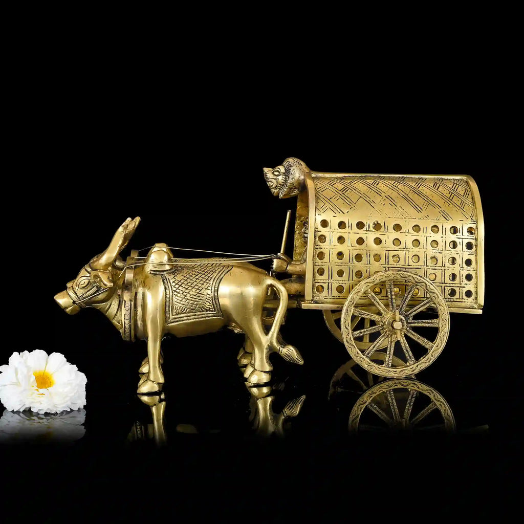 Brass Big Double Bullock Cart (6.5 Inch) Vedansh Craft