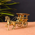 Brass Running Horse Cart/Chariot (4 Inch) Vedansh Craft
