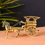 Brass Running Horse Cart/Chariot (4 Inch) Vedansh Craft