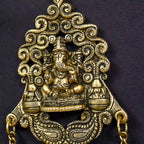 Brass Wall Hanging Ganesha In Frame With Three Bells (11 Inch) Vedansh Craft