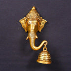 Brass Ethnic Wall Hanging Ganesha Face With Bell (7.5 Inch) Vedansh Craft
